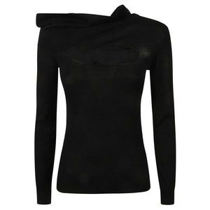 Isabel Marant Off-Shoulder Black Merino Wool Sweater - NWT